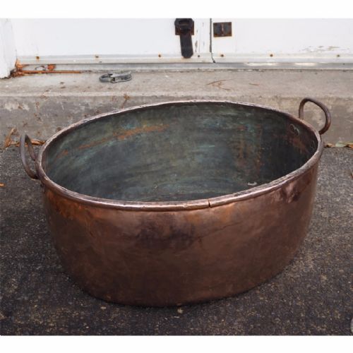 Large 18th Century Oval Copper Log Bin