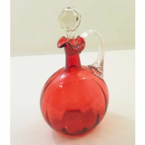 Good Victorian Cranberry Glass Decanter