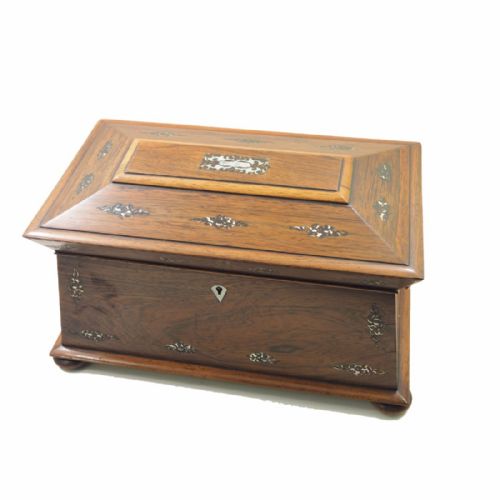Good Condition Regency Rosewood Tea Caddy