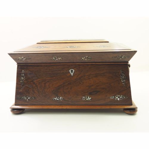 fig 1. GOOD CONDITION REGENCY ROSEWOOD TEA CADDY