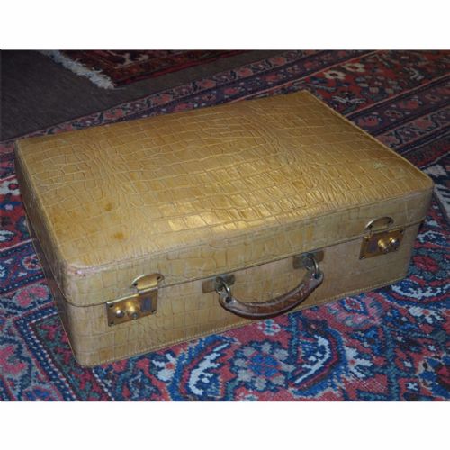 Top Quality Cream Leather Fitted Vanity Case