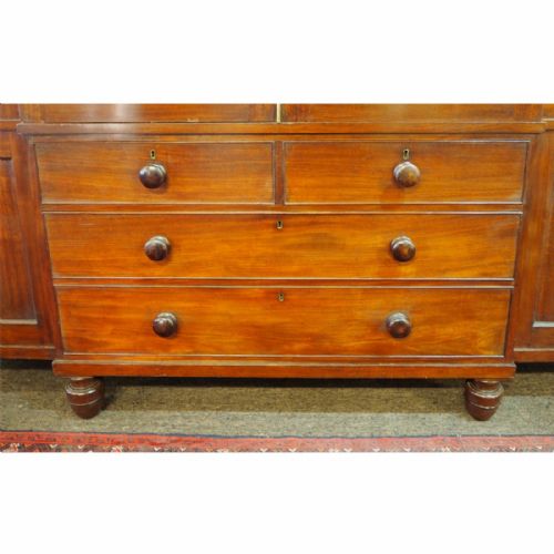 fig 1. FINE GILLOWS MAHOGANY BREAKFRONT WARDROBE
