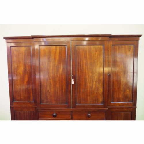 fig 2. FINE GILLOWS MAHOGANY BREAKFRONT WARDROBE