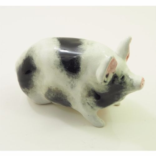Early Wemyss Ware Black & White Pig