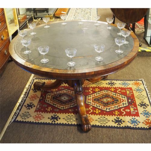 Rare Windsor Castle Rosewood Library Table