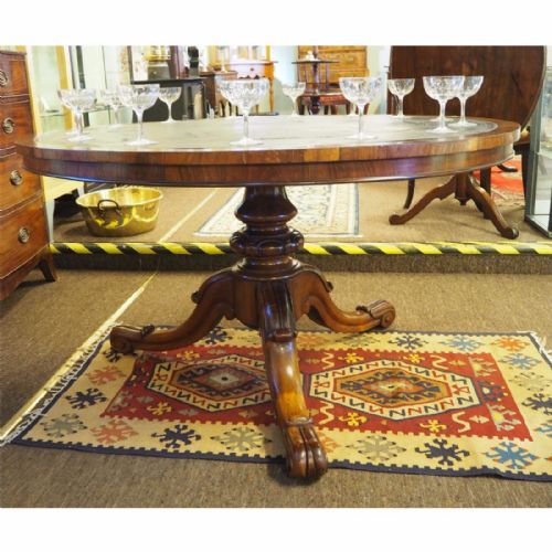 fig 1. RARE WINDSOR CASTLE ROSEWOOD LIBRARY TABLE