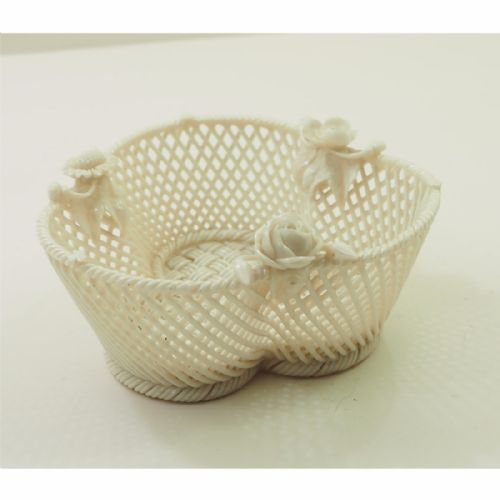 First Period Belleek Porcelain Fretted Basket