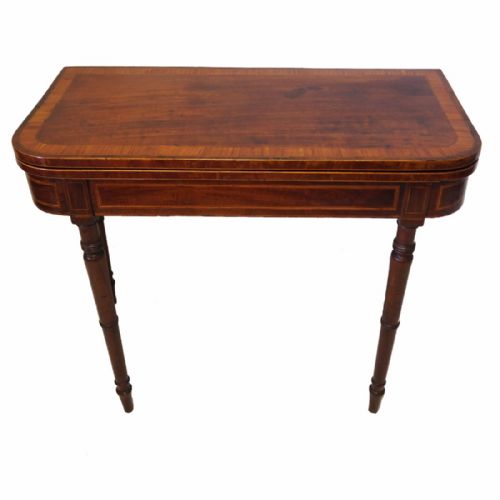 George III Mahogany D Shaped Card Table