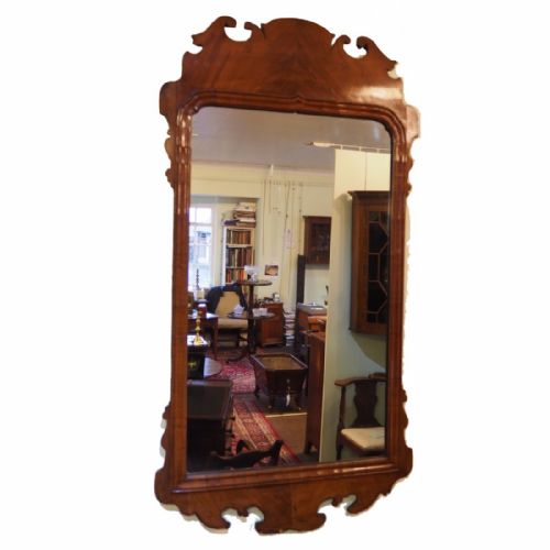 Large George III Walnut Vauxhall Mirror