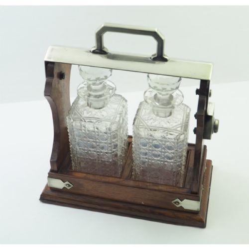 Victorian Oak & Silver Plated Tantilus