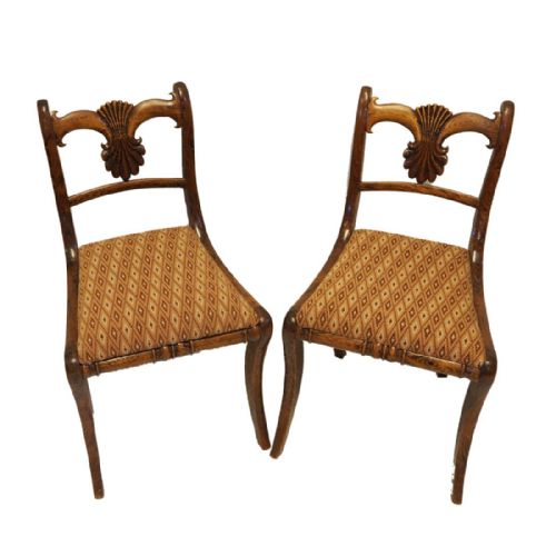 Good Pair of Regency Simulated Hand Chairs