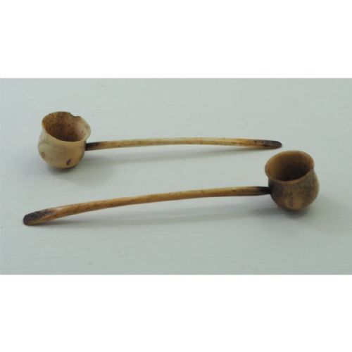 Two Georgian Scottish Whale Bone Toddy Ladles