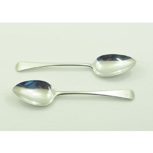 Rare Pair of Elgin Silver Dessert Spoons