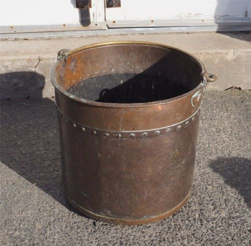 Early 19th Century Copper and Brass Log Bin