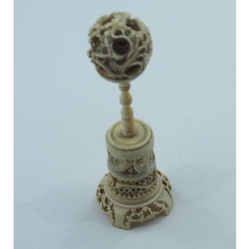19th Century Chinese Carved Ivory Puzzle Ball