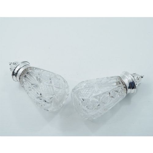 Good Pair of Silver & Cut Glass Sugar Sifters