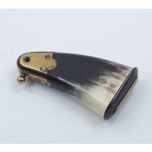 Fine Georgian Scottish Horn & Brass Snuff Mull