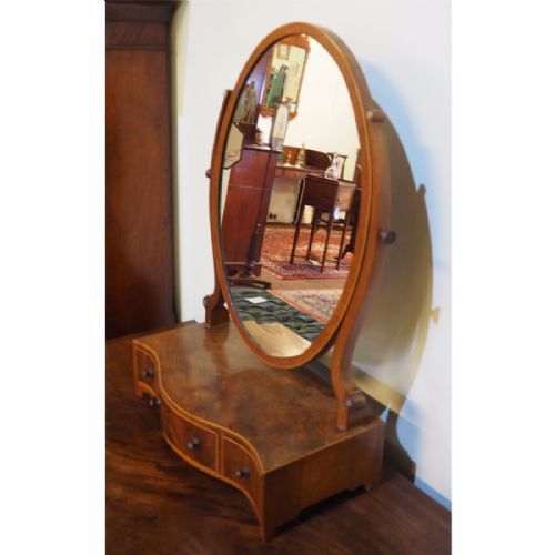 Georgian Style Mahogany Serpentine Toilet Mirror