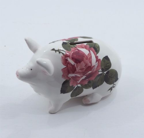 English Bovey (Wemyss) Roses Pig Money Bank