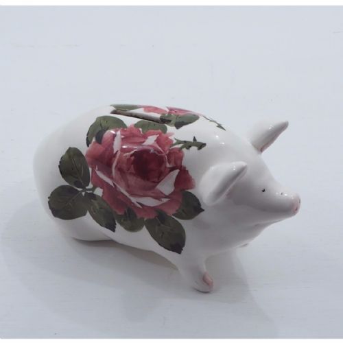 fig 1. ENGLISH BOVEY (WEMYSS) ROSES PIG MONEY BANK