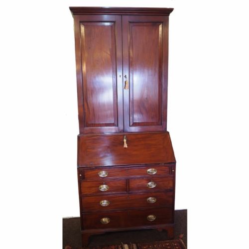 Good George III Red Walnut Bureau Bookcase