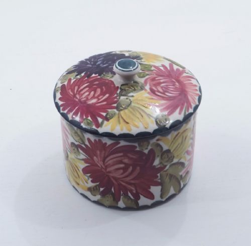 Scottish Wemyss Chrysanthemum Pot & Lid