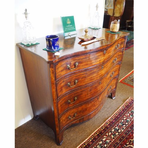 fig 1. GEORGE III SCOTTISH MAHOGANY SERPENTINE CHEST