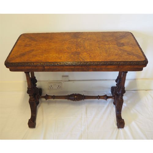 Fine Victorian Burr Walnut Tea Table