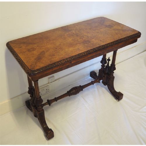 fig 1. FINE VICTORIAN BURR WALNUT TEA TABLE