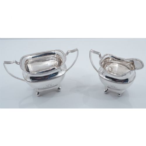 Good Pair of Silver Cream Jug & Sugar Bowl