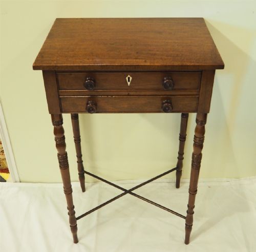 Small Georgian Mahogany 2 Drawer Table
