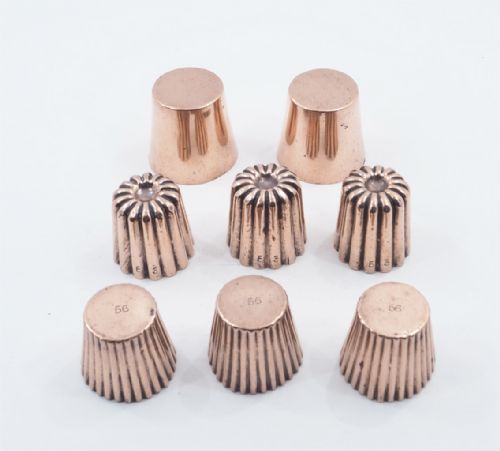 8 Small Victorian Copper Jelly Moulds