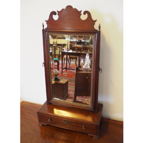 Small 18th Century Mahogany Toilet Mirror