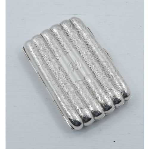 Edwardian Engraved Silver Cigarette Case