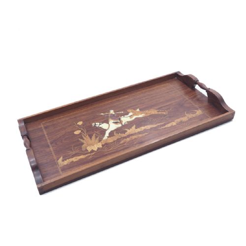 fig 1. FINE QUALITY INDIAN INLAID ROSEWOOD TRAY