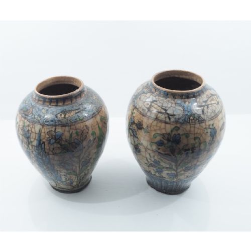Fine Pair of Large Persian Tehran Oil Jars