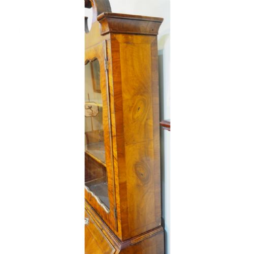 fig 3. FINE 2' GEORGE I WALNUT BUREAU BOOKCASE