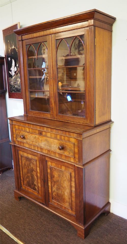 fig 1. STUNNING GILLOWS MAHOGANY SECRETAIRE BOOKCASE