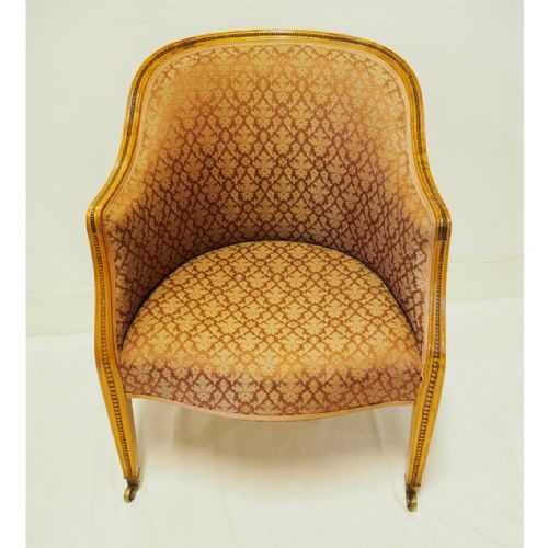 19th Cent. Scottish Satin Birch Tub Chair