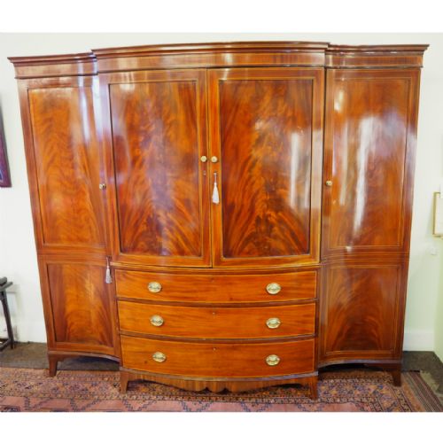 Fine Georgian Bow-fronted Large Wardrobe