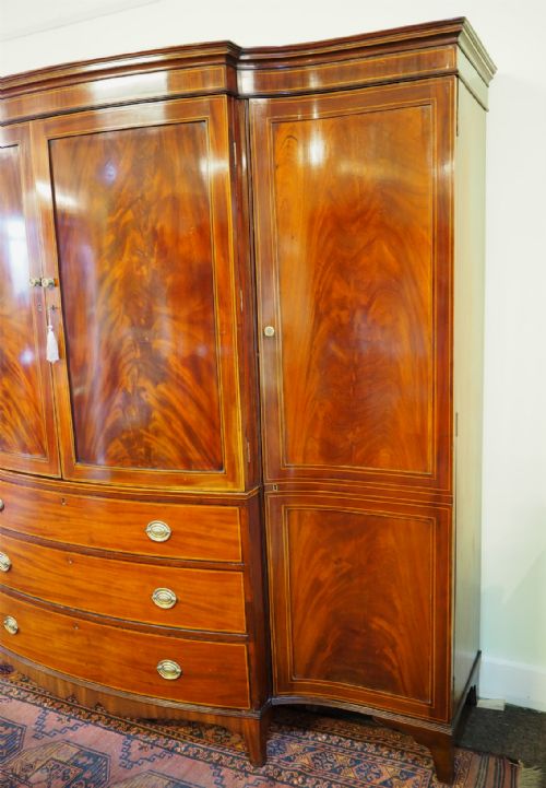 fig 2. FINE GEORGIAN BOW-FRONTED LARGE WARDROBE