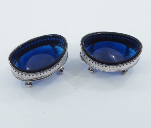 Good Pair of 18th Century Silver Salt Cellars