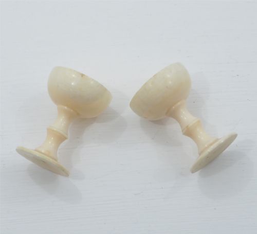 Unusual Pair of Ivory Miniature Cups