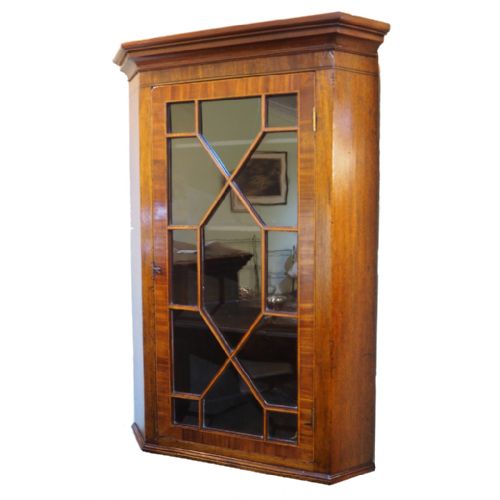 Georgian Scottish Mahogany Glazed Corner Cabinet