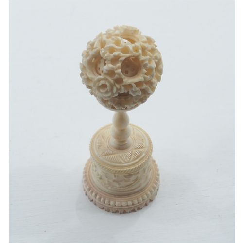 Exquisite Carved Ivory Puzzle Ball. Perfect