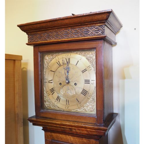 fig 1. 18th CENTURY OAK CASED 8 DAY LONGCASE CLOCK
