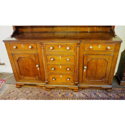 fig 2. UNTOUCHED GEORGIAN OAK DRESSER AND RACK