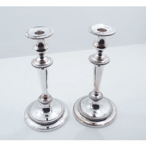 Good Pair Victorian Plated Candlesticks