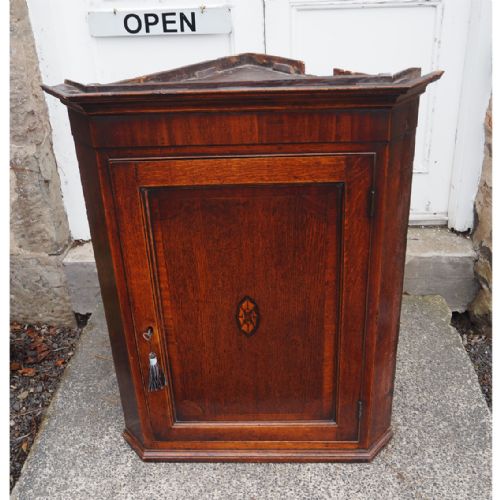 Georgian Oak & Mahogany Corner Cupboard