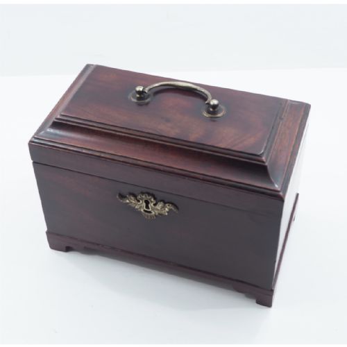 George III Mahogany Tea Caddy. Secret Drawer.